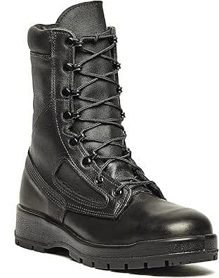 High-cut black military boot