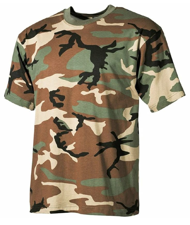 Camiseta camuflada de manga curta