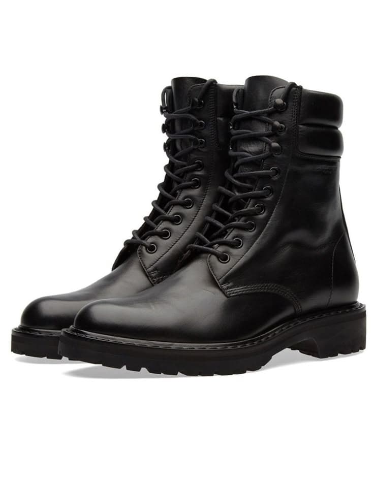 Black combat boots
