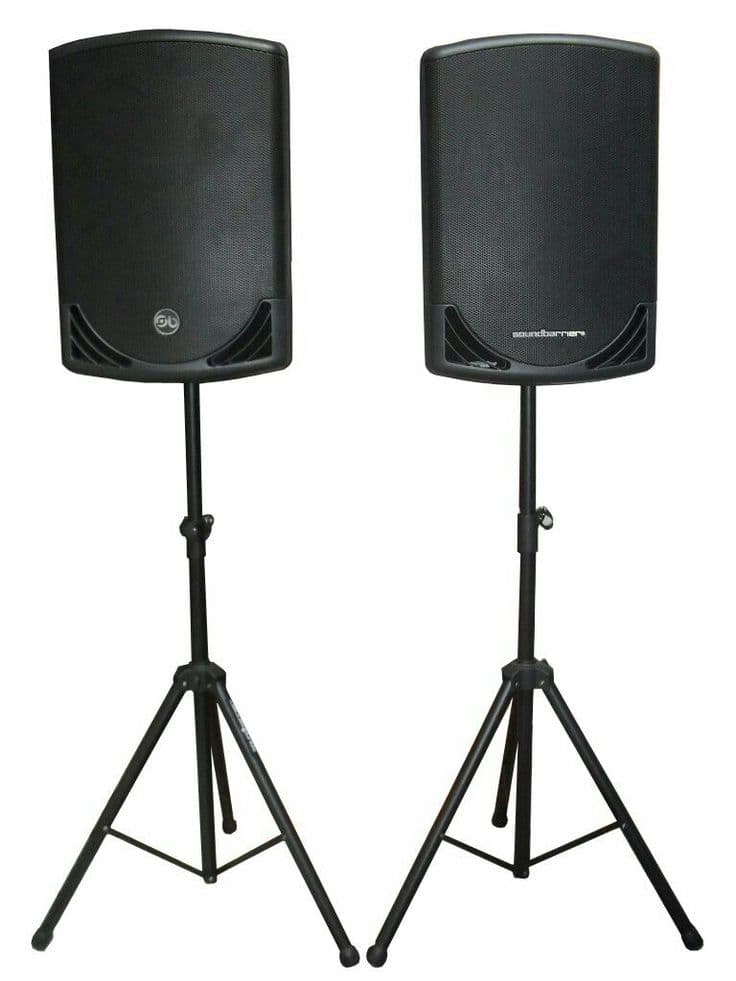 Pair of speakers with stands